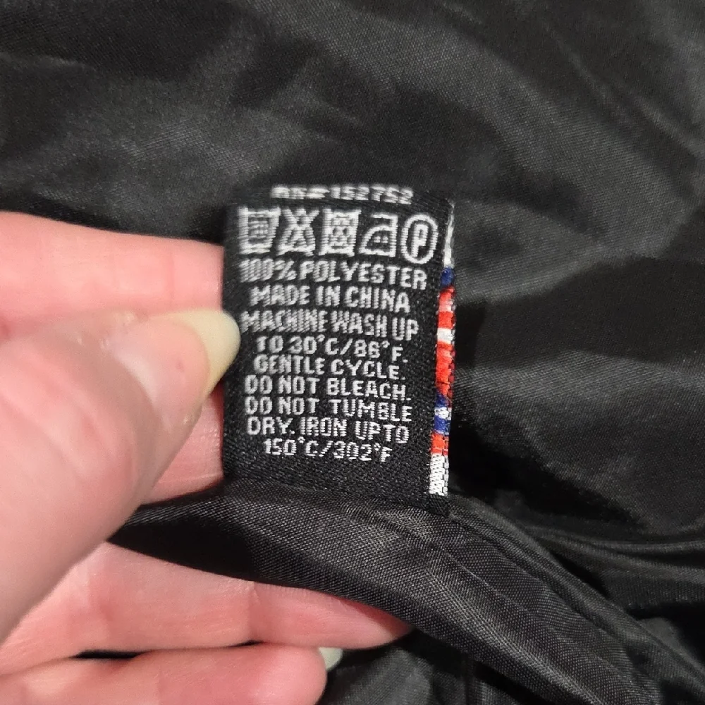 LON NYC Across The Pond Classic Black Quilted Bomber Jacket Size Small - Picture 6 of 9